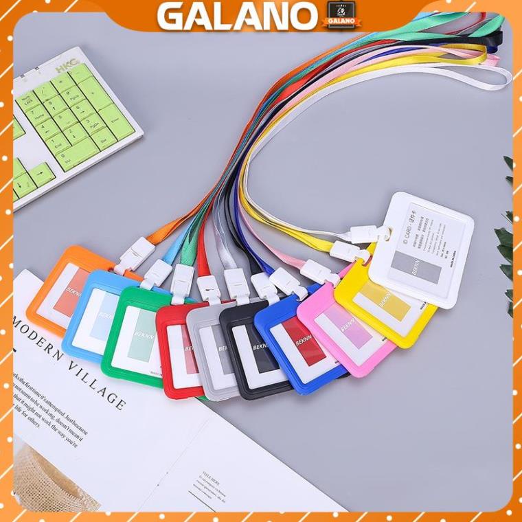 Dây đeo thẻ sinh viên, học sinh, nhân viên GALANO dây đeo bảng tên hộp nhựa kèm dây treo SA-001359