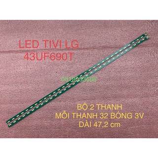 Thanh led tivi lg 43uf690 43uf690t hàng mới 100% bộ 2 thanh, mỗi thanh 32 bóng 3v, dài 47,2cm. uhd 8520pkg 64ea