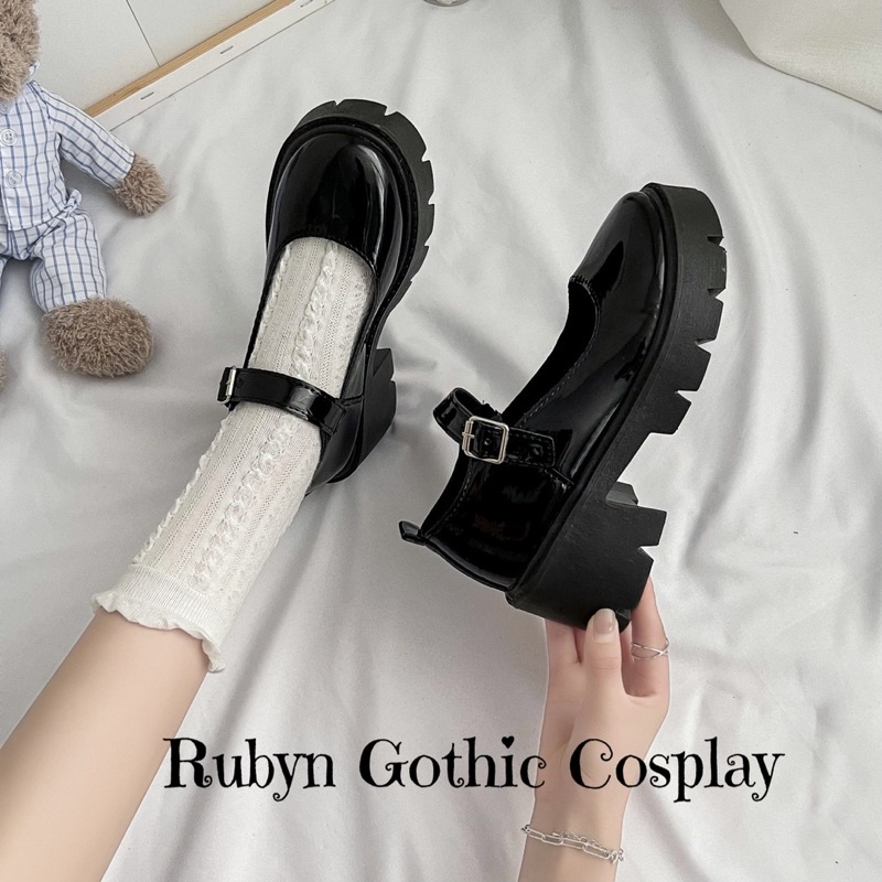 [SẴN-Đa số lùi 1 size] ✨ Giày Lolita Học Sinh Đế Cao quai gài đơn giản/da mềm/ M1