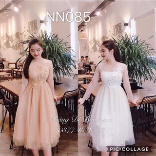 Váy ren lưới thêu hoa đính ngọc-Băng Di Boutique