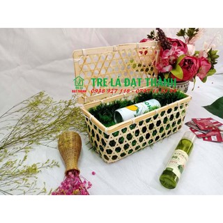 Combo Hộp đựng quà đan bằng tre, Hộp quà đan tre thân thiện môi trường