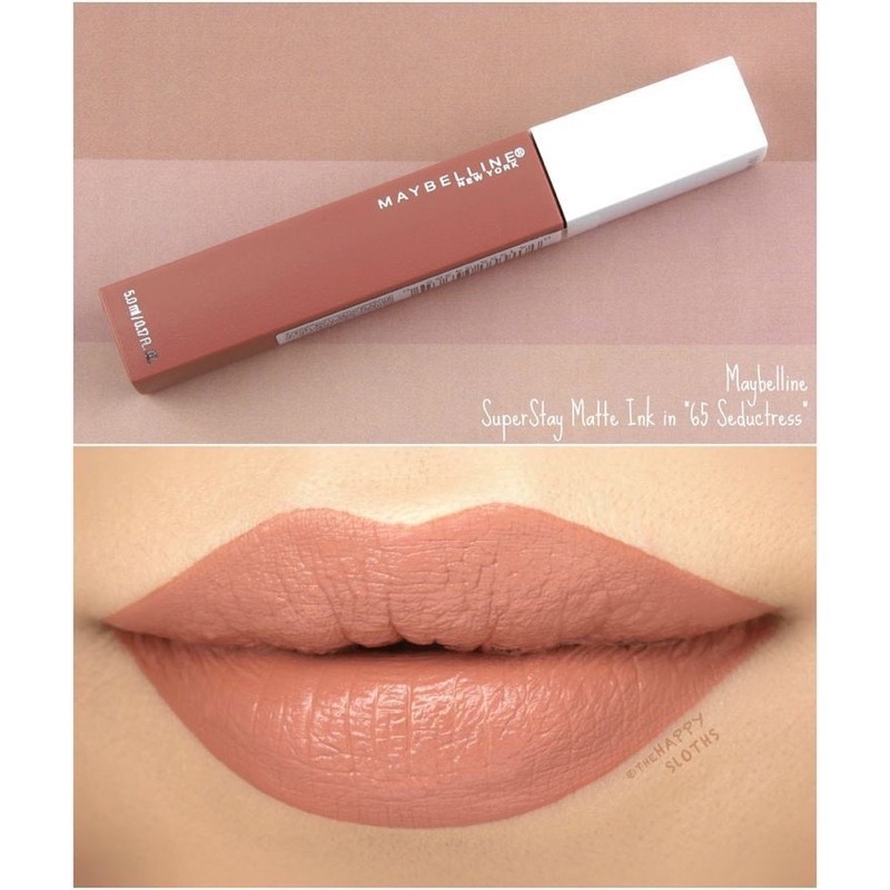 Son kem lỳ lâu trôi Maybelline Superstay Matte Lip Ink Seductress 65, Màu nâu đất