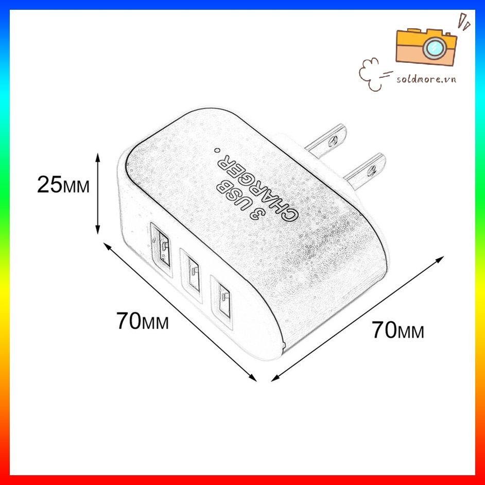 POWER Đầu Sạc Ra 3 Cổng Usb Tiện Dụng Khi Đi Du Lịch