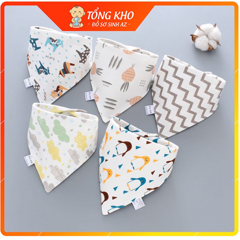 (Tuyển sỉ) Set 5 yếm tam giác giữ ấm cổ cho bé được làm từ cotton