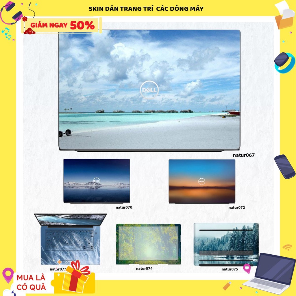 Skin dán Laptop Dell in hình thiên nhiên phong cảnh bộ 3 (inbox mã máy cho Shop)