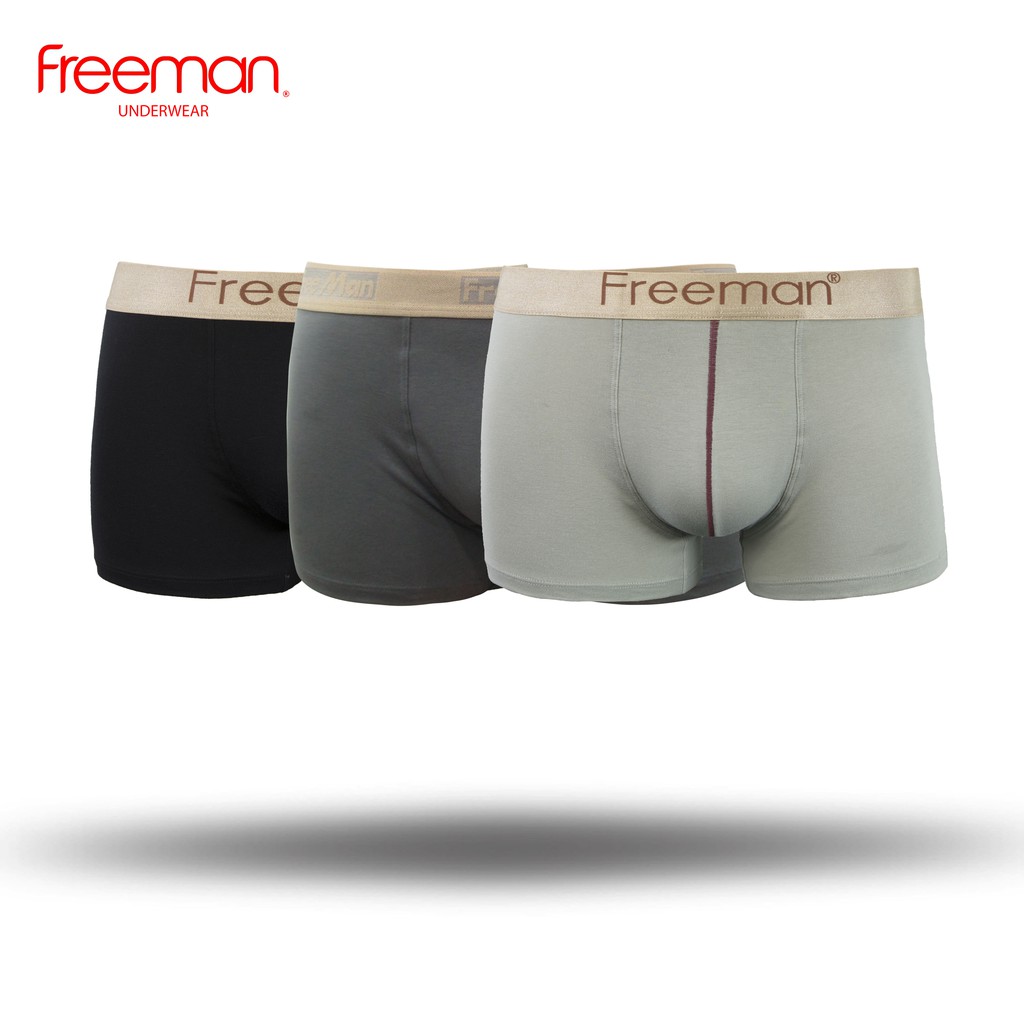 Quần lót nam cotton boxer Freeman [Combo 3] BO502 - Giao combo đai lưng kiểu ngẫu nhiên