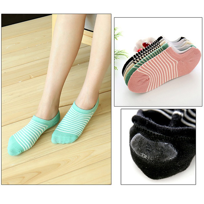 Tất Cotton hoạ tiết kẻ sọc thời trang mùa hè cho phái nữ