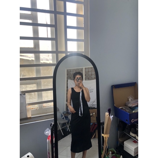 Đầm đen dài chất thun secondhand