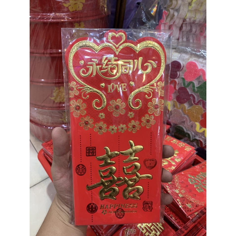 Bao nạp tài, lì xì đám cưới giấy nhung dày đẹp