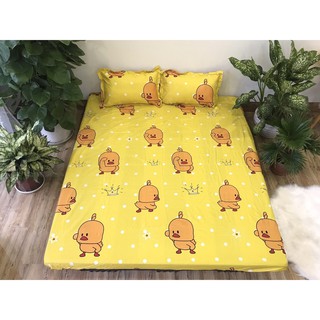Bộ Chăn Ga Vỏ Gối 5 MÓn VỊT VÀNG ( 1 Drap + 2 Vỏ Gối Nằm + 1 Chăn Hè + 1 Vỏ Gối Ôm ) Tiện Dụng