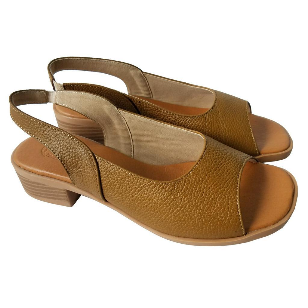 Giày Sandal Cao Gót Nữ BIGBEN Da Bò Thật Cao 4 Phân GCG110
