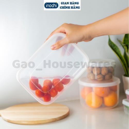 Hộp nhựa đựng thức ăn loại chữ nhật , an toàn với lò vi sóng, trữ đông, trữ thức ăn, rau củ - Giao màu ngẫu nhiên