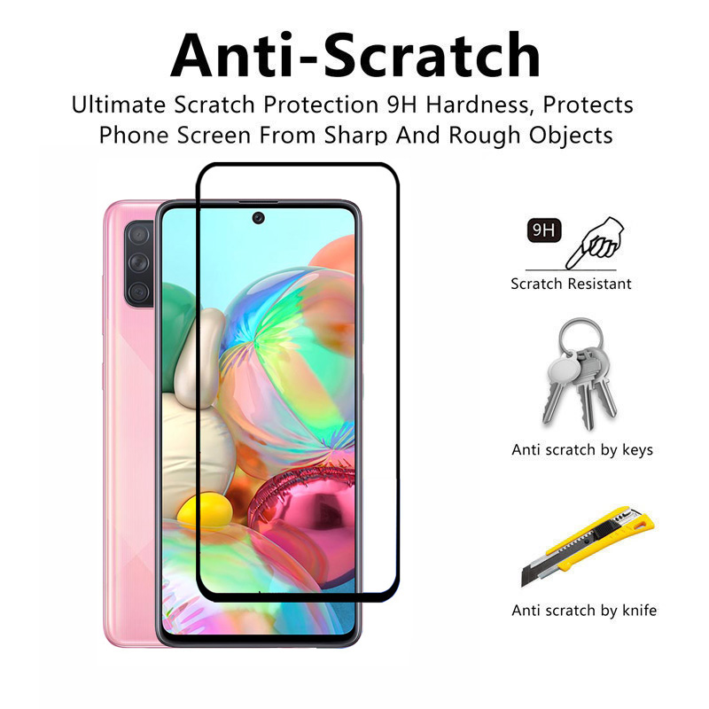 Full Screen Premium Tempered Glass for Samsung A71 Note 10 S10 Lite M11 M21 M31 A31 A51 A01 A50S A50 A30S A30 A20s A20