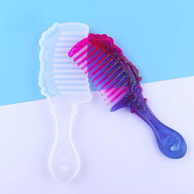 Bộ 2 Khuôn Silicone Làm Lược Nhựa Epoxy Và Lược Bán Trong Suốt DIY