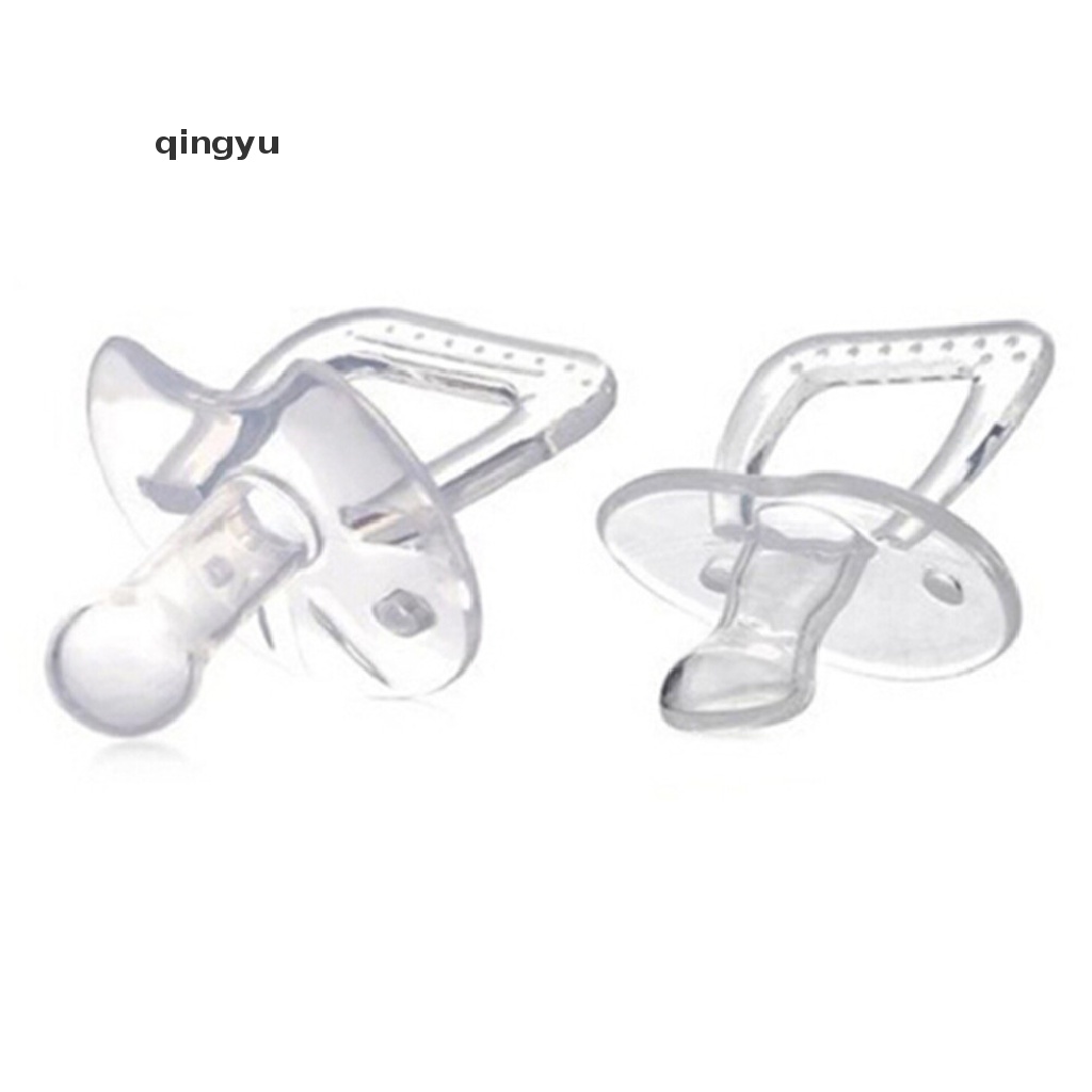 Núm Ti Giả Tròn Phẳng Bằng Silicon An Toàn Trong Suốt Cho Bé Sơ Sinh