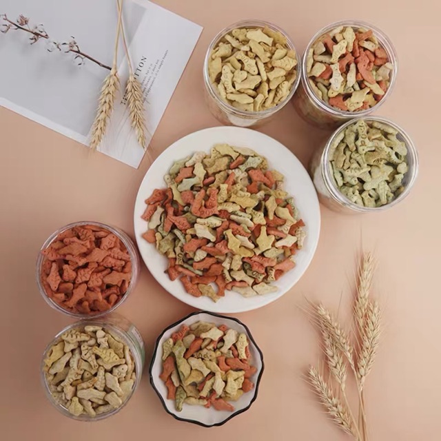 Snack bánh thưởng cho mèo nhiều vị hình cá túi 100g, snack ăn vặt cho mèo thơm ngon - Kitty Pet Shop BMT