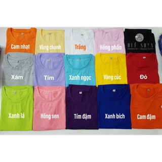 Áo thun trơn từ 40-80kg đủ size 15 màu