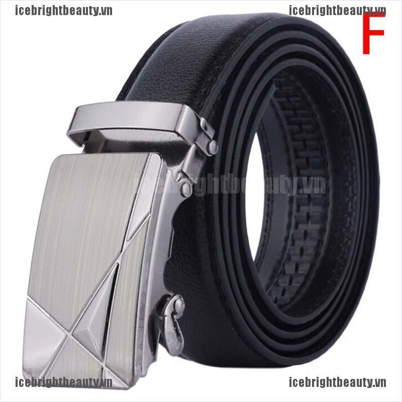 Thắt Lưng Da Màu Đen Có Khóa Tự Động Thời Trang Công Sở Cho Nam