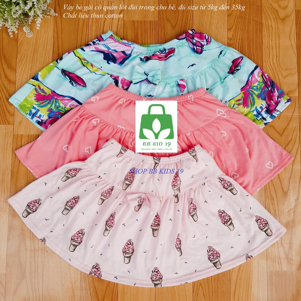 Váy quần bé gái (combo 3 cái)-vải xuất khẩu mịn đẹp nhiều màu