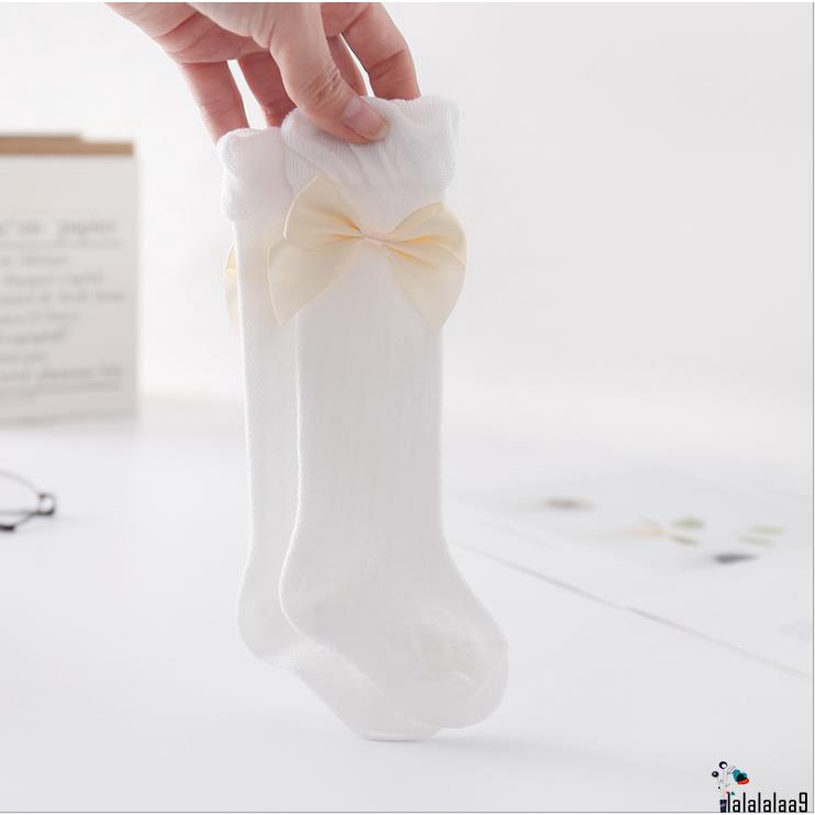 Tất ống dài thoáng khí màu sắc đơn giản cho bé gái