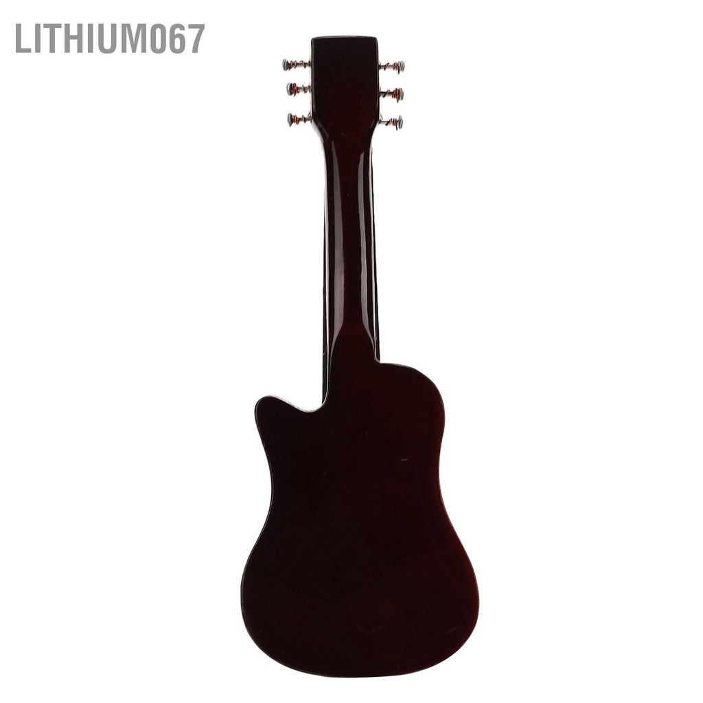 Lithium067 Mô hình đàn guitar mini Màu nâu đỏ Chiều dài 3 inch Trang trí mô thu nhỏ có chân đế