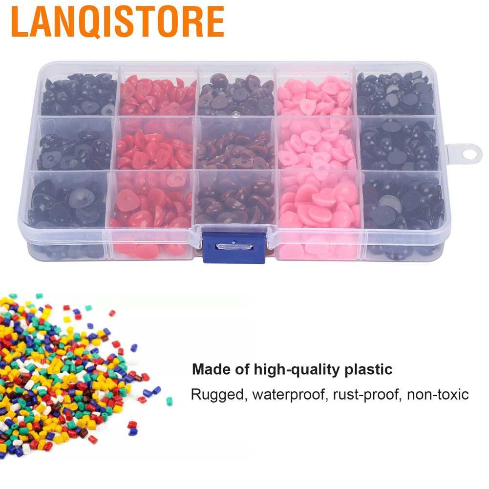 Lanqistore 1070Pcs Colorful Doll Eyes Nose Plastic Triangle/Round Acces with Storage Box