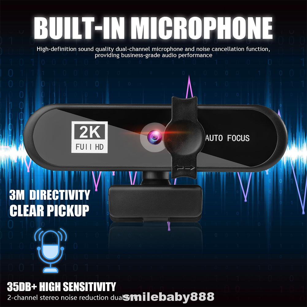 Webcam Giảm Tiếng Ồn 2k Hd Tích Hợp Mic Tiện Dụng Cho Máy Tính | BigBuy360 - bigbuy360.vn