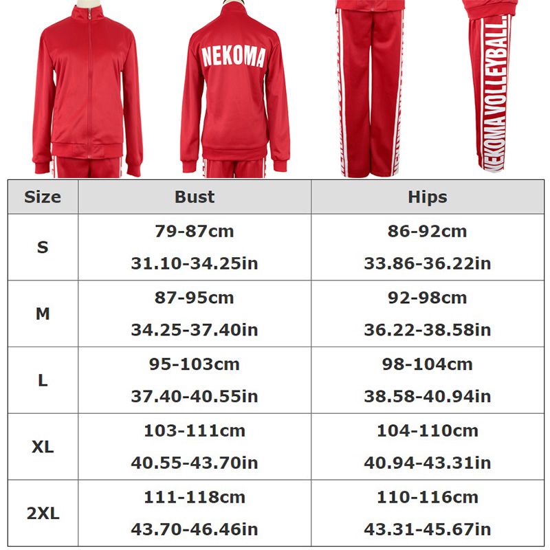 Áo khoác/ Quần đồng phục thể thao trung học phổ thông phong cách hoạt hình Haikyuu Nekoma