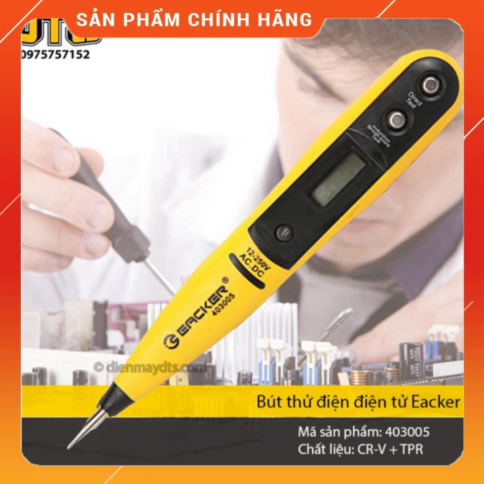 HÀNG SẴN Bút thử điện điện tử hiển thị thông số LED Eacker - Không dùng pin - Tiêu chuẩn Hoa Kỳ
