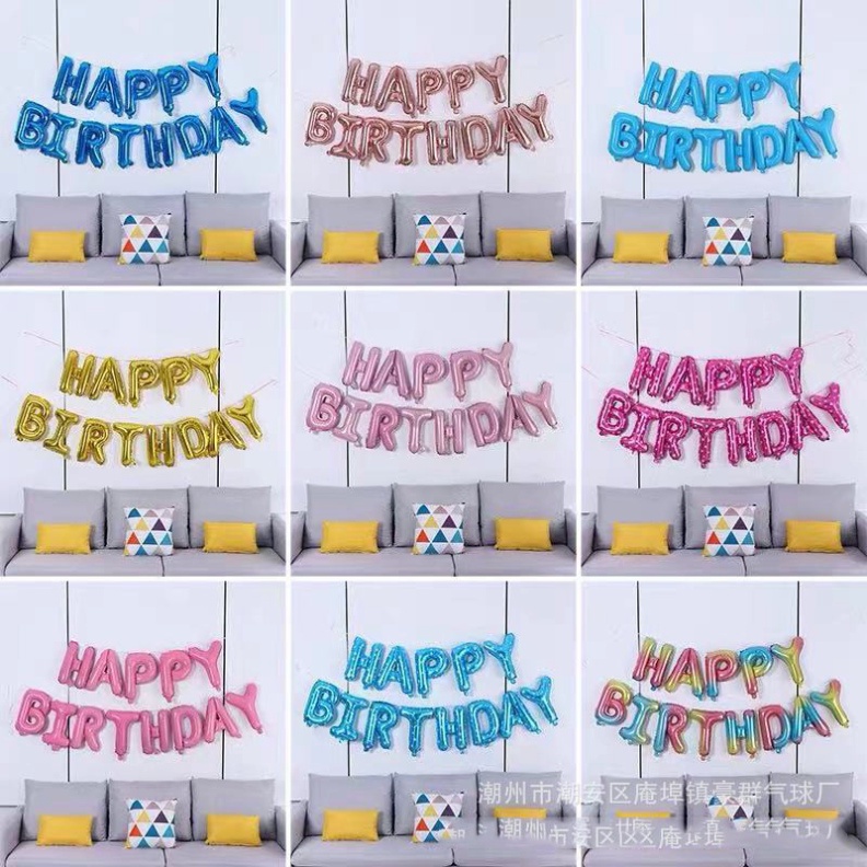 trang trí tiệc sinh nhật [FREESHIP❤️] bóng chữ happy birthday