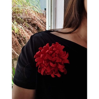 Hoa cúc gấm cài áo handmade