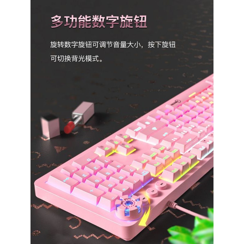 Combo bộ bàn phím hồng nữ tính hãng longtao [order 15 -20 ngày] | BigBuy360 - bigbuy360.vn