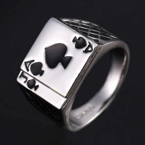 Nhẫn vàng trắng cho nam 18K mặt có khắc hoạ tiết