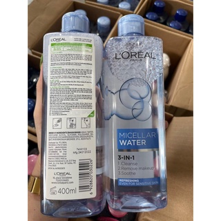 Nước Tẩy Trang Dưỡng Ẩm 3 in 1 Micellar Water Moisturizing L’oreal 400ml