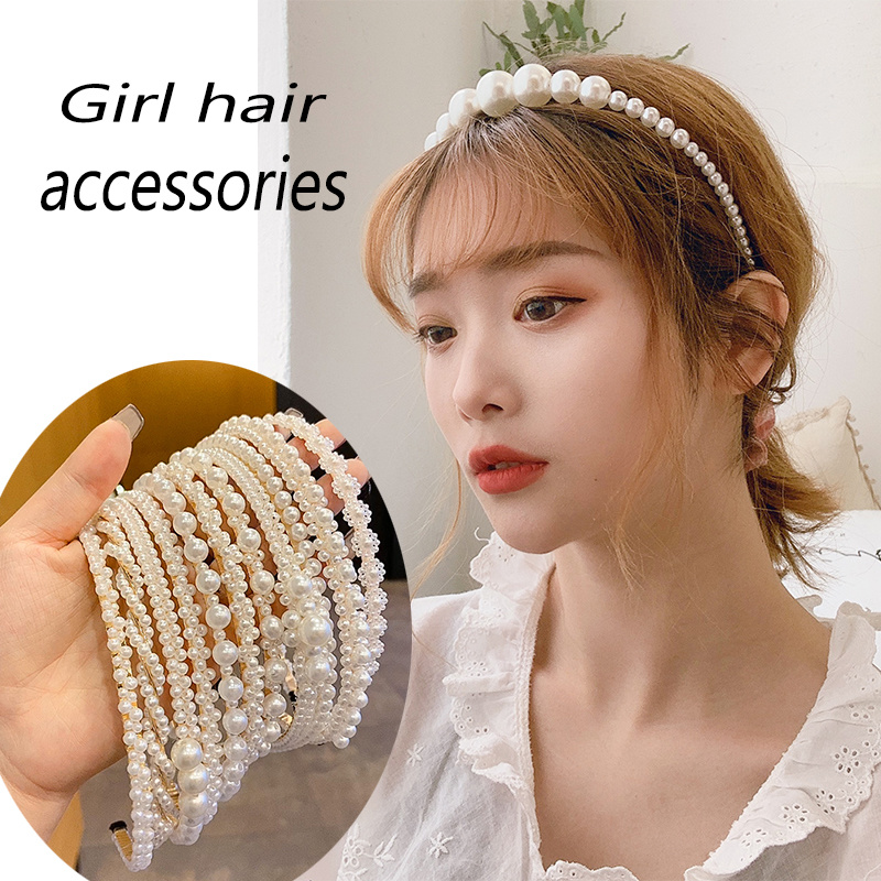 Băng Đô Cài Tóc Đính Ngọc Trai Đơn Giản Kiểu Nhật Bản Và Hàn Quốc 2021