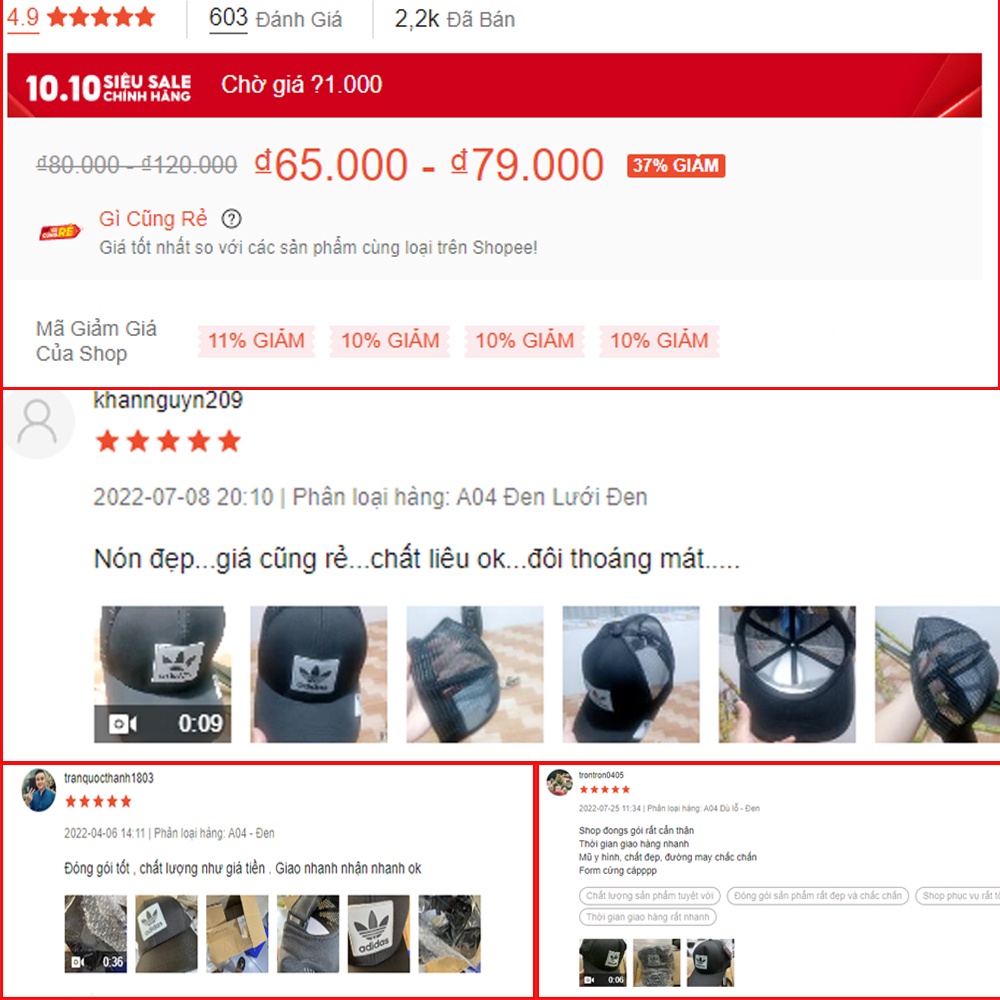 Mũ lưỡi trai nam FREESHIP Mũ thể thao cho cả nam và nữ, Logo được in thêu sắc nét, đường may tỉ mỉ (Có video)