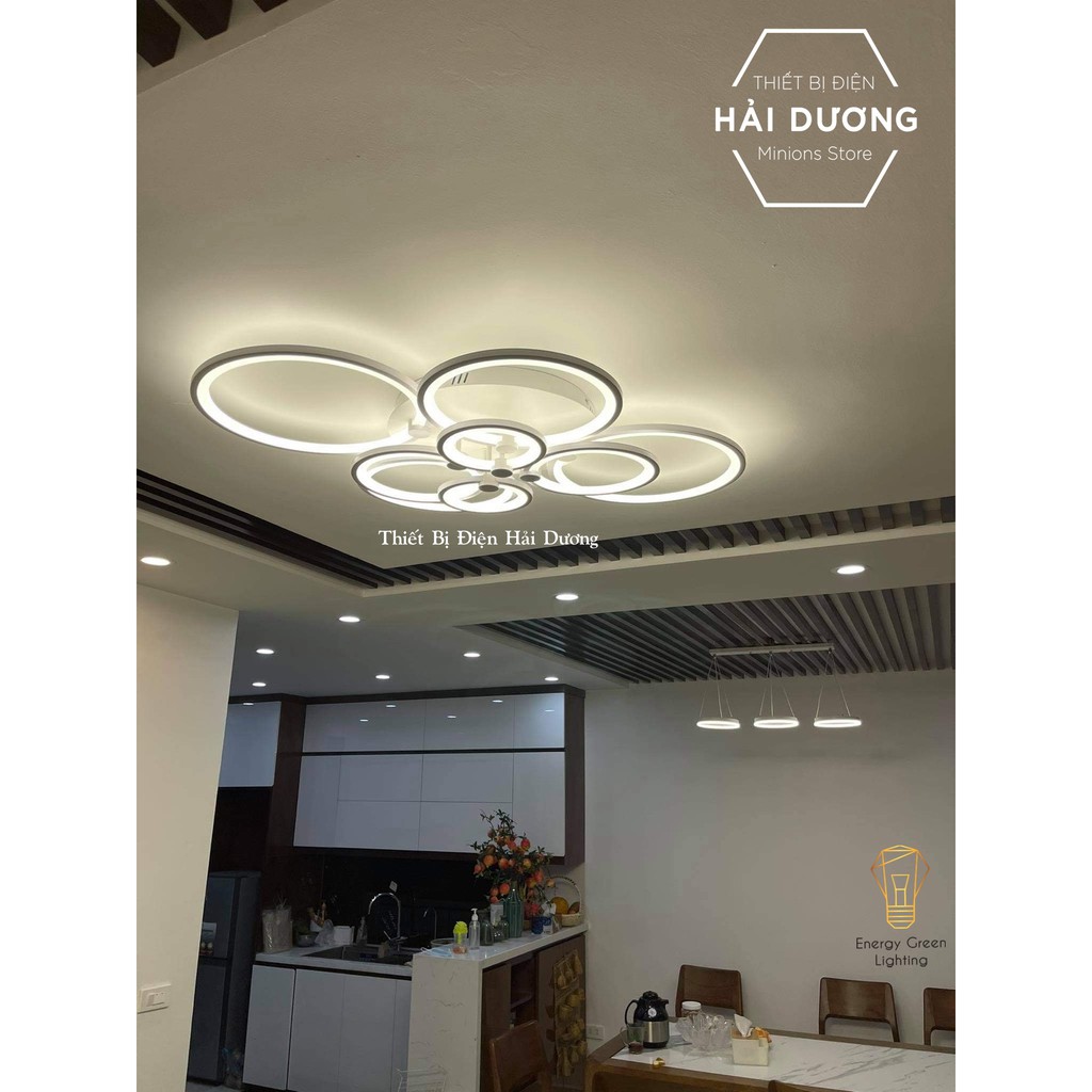 Đèn LED ốp trần Decor hình tròn NT030 - 3 Chế Độ Ánh Sáng - Tăng Giảm Ánh Sáng - Điều Khiển Từ Xa - Kết Nối Điện Thoại