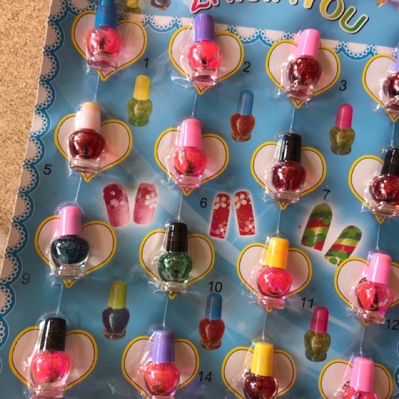 sỉ vỉ 40 lọ sơn móng tay nhũ nhiều màu cho bé