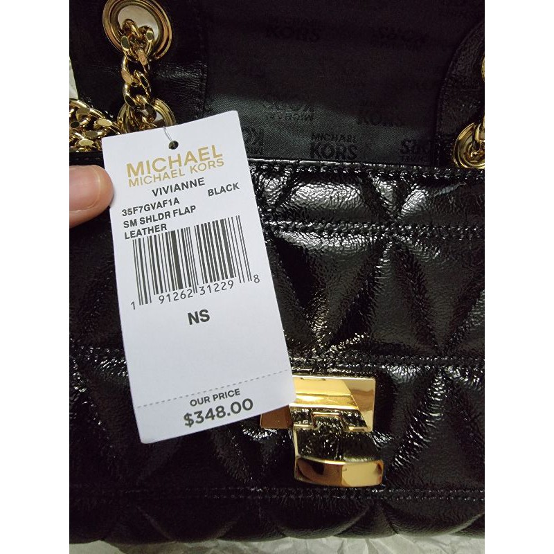 Brand new Túi nữ MK Vivianne chính hãng màu đen da chần tag $348.00