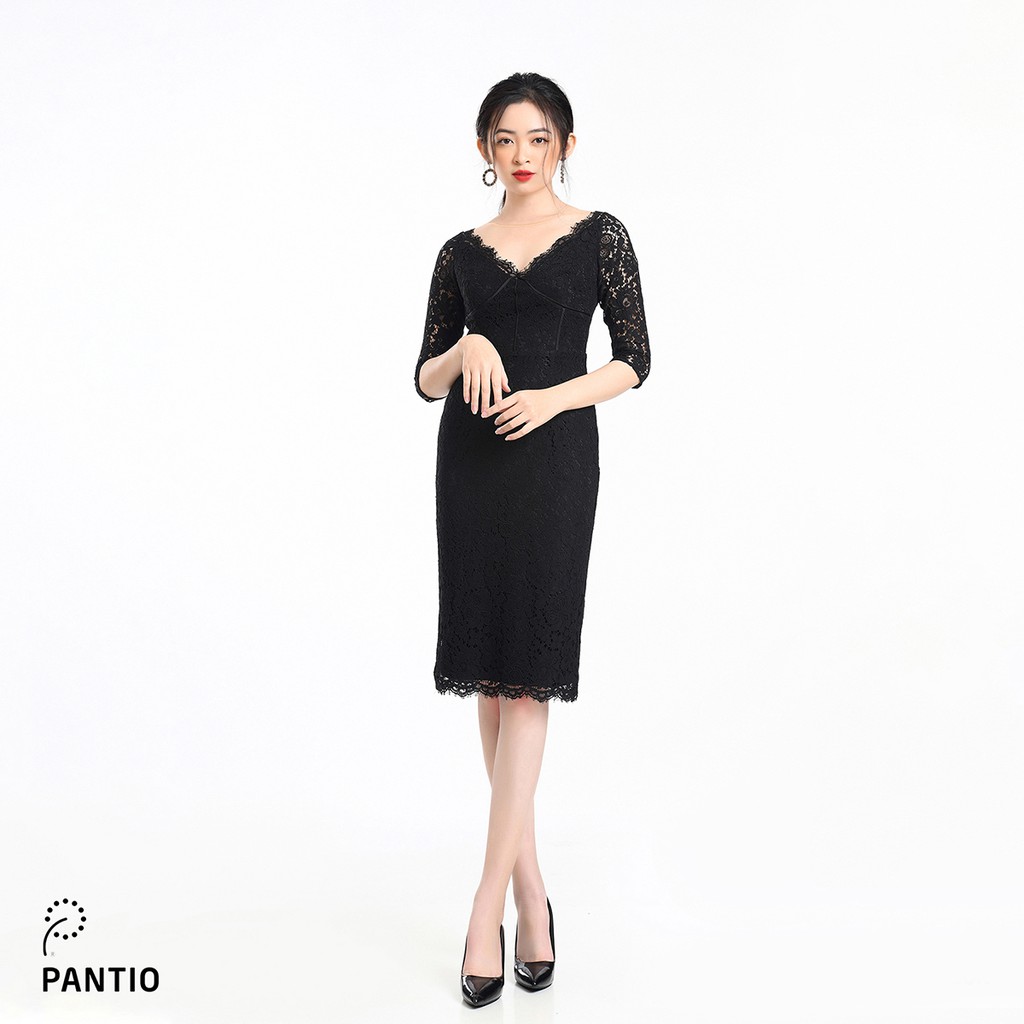 Đầm dạo phố chất liệu ren hoa dáng ôm tay lỡ FDP52480 - PANTIO | BigBuy360 - bigbuy360.vn