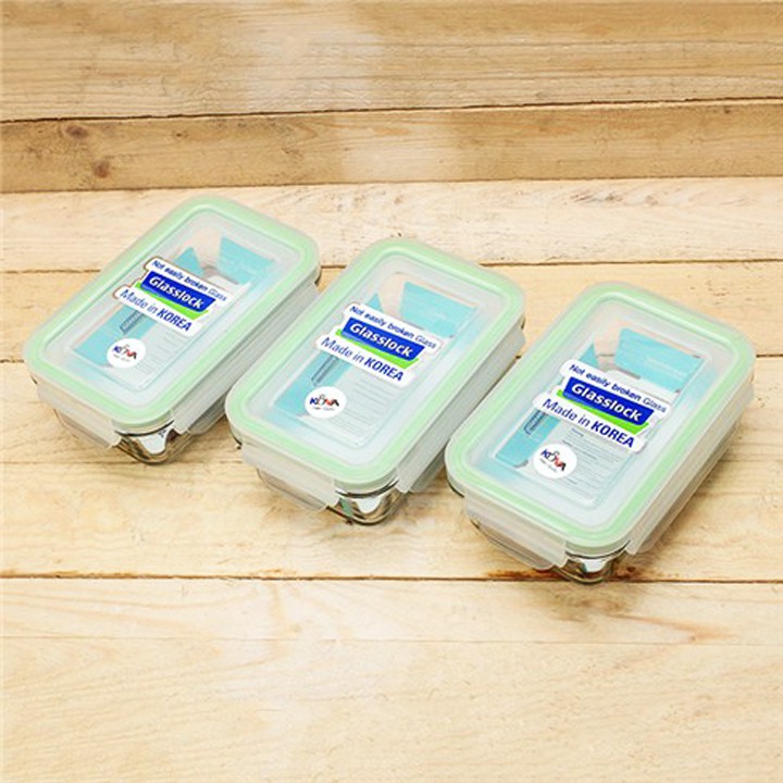 Bộ 3 Hộp thủy tinh cường lực Glasslock MCRB040 400ml Hàn Quốc - Larva Store