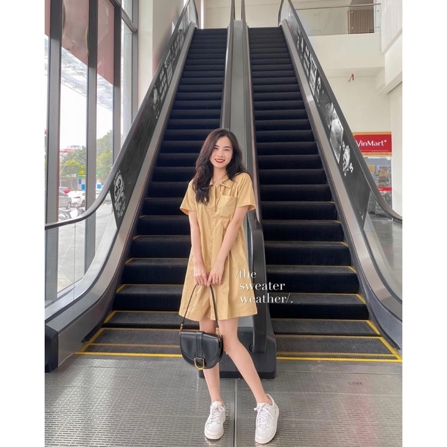 Đầm váy chữ A túi ngực