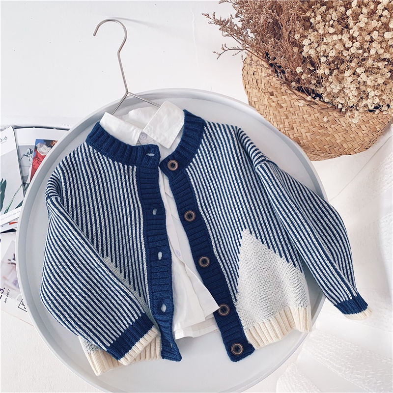 Áo khoác Cardigan dệt kim phong cách Hàn quốc cho bé trai