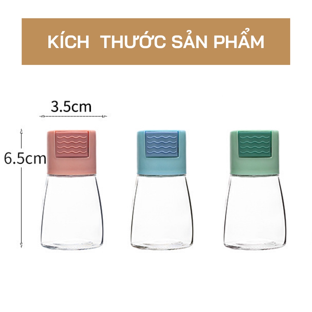 Lọ Rắc Gia Vị, Hũ Gia Vị Thủy Tinh Có Nắp Đậy Nhiều Màu Tiện Dụng Cho Nhà Bếp