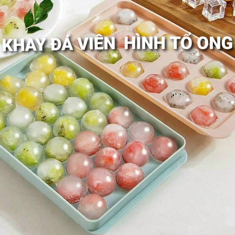 Khay Làm Đá Viên, Thạch Có Nắp Đậy Hình Tổ Ong Độc Đáo | BigBuy360 - bigbuy360.vn