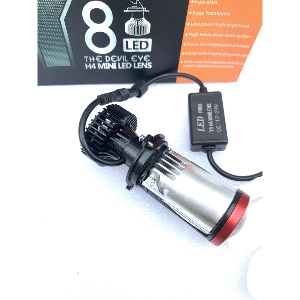 Đèn Pha LED Bi Cầu Mini H4 Y8D Công Xuất 47w Lắp Ô tô, Xe Máy