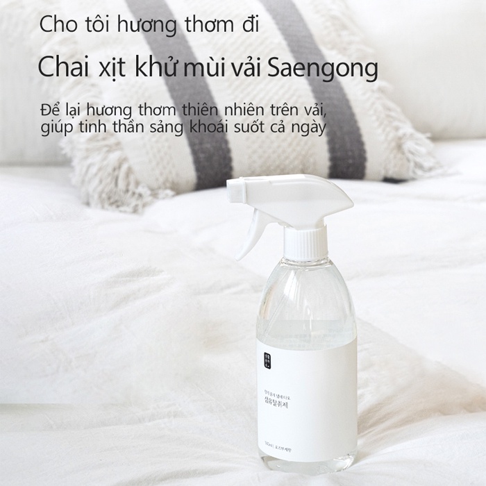 Chai Xịt Khử Mùi Vải Saengong Hương Hoa Hồng 500ml - K2V Shop