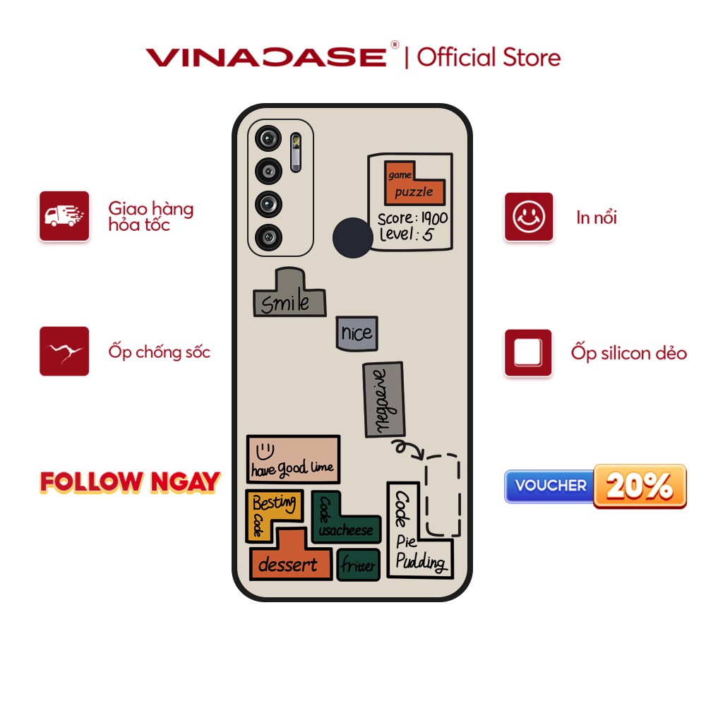 Ốp lưng Vina Case Vsmart Joy 3/Joy 4/Bee 3/Star 3/Aris/....dẻo đen viền bảo vệ camera hình Xếp hình