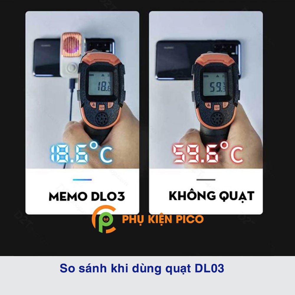 Quạt tản nhiệt điện thoại có sò lạnh chính hãng Memo DL03 hỗ trợ cổng sạc Type C