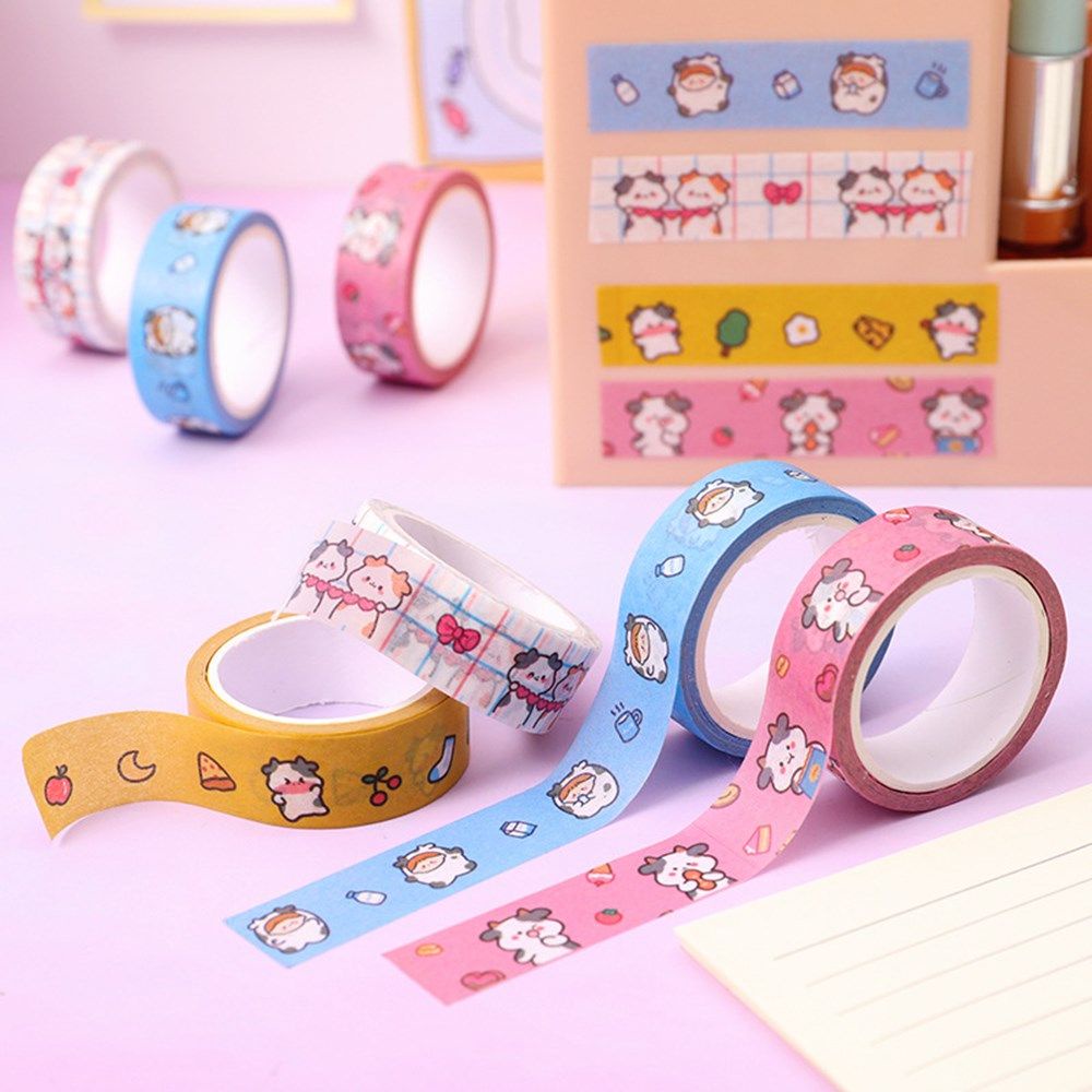 Cuộn Băng Keo Giấy 5m Họa Tiết Hoạt Hình Dễ Thương Trang Trí Album Ảnh/Nhật Ký DIY